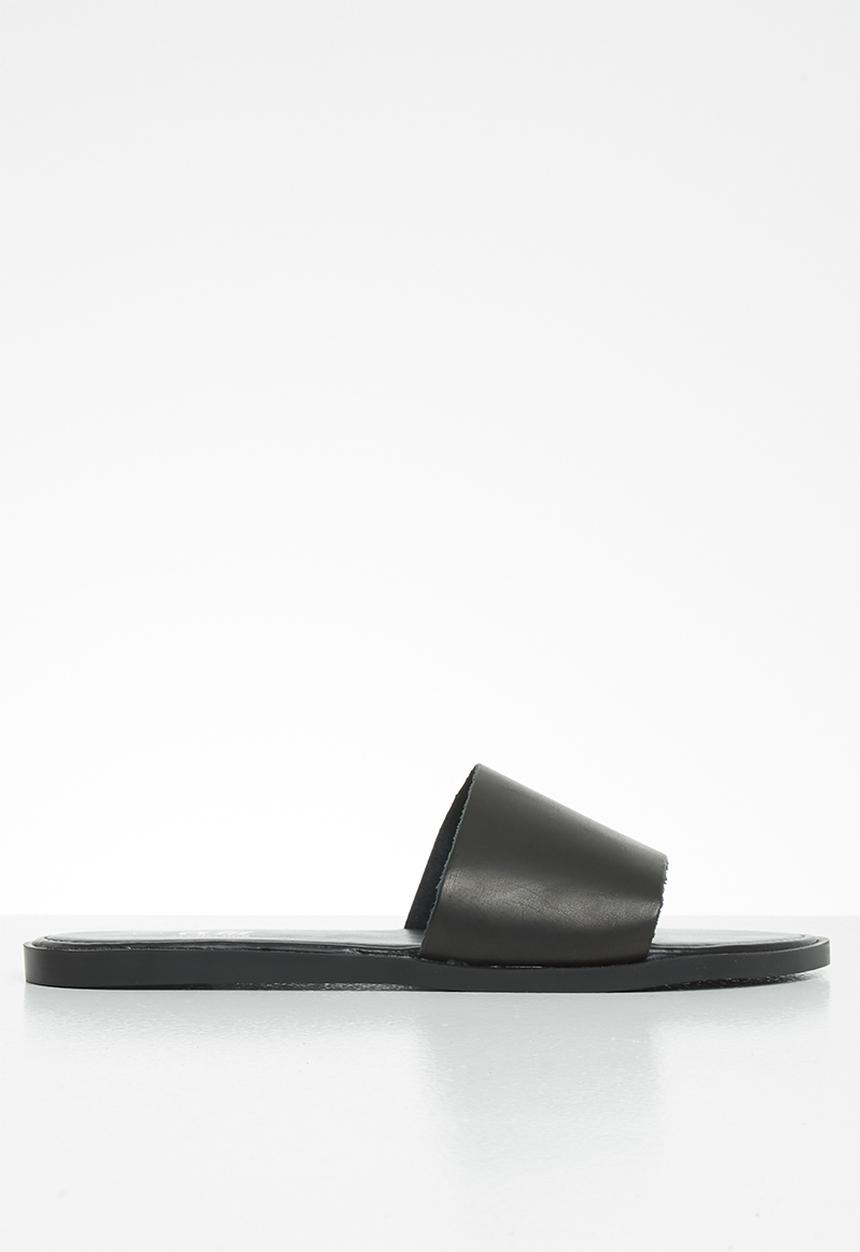 edit - Kody leather slide - black