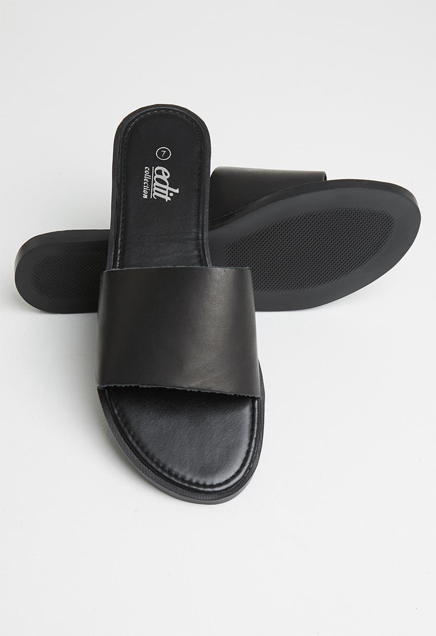 edit - Kody leather slide - black