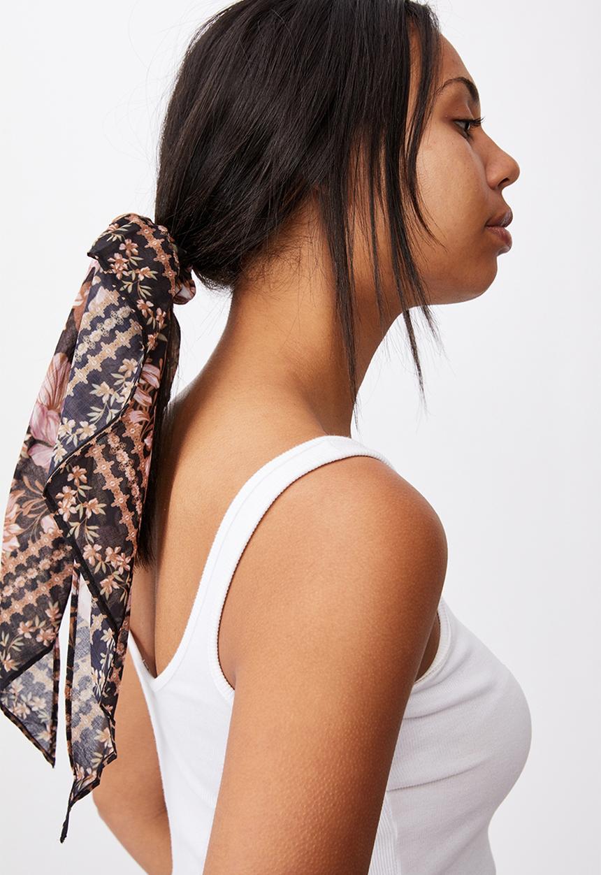 Rubi - New york convertble scrunchie - kaia floral & shell black