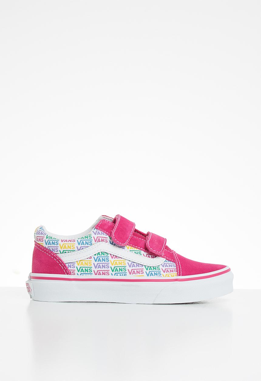 Vans - Uy old skool v (rainbow vans) cabaret/white