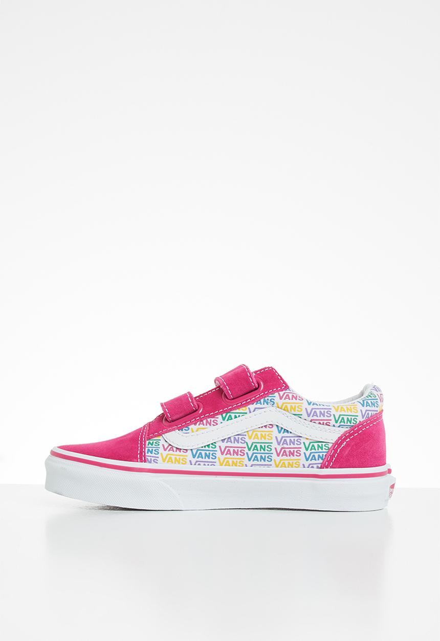 Vans - Uy old skool v (rainbow vans) cabaret/white