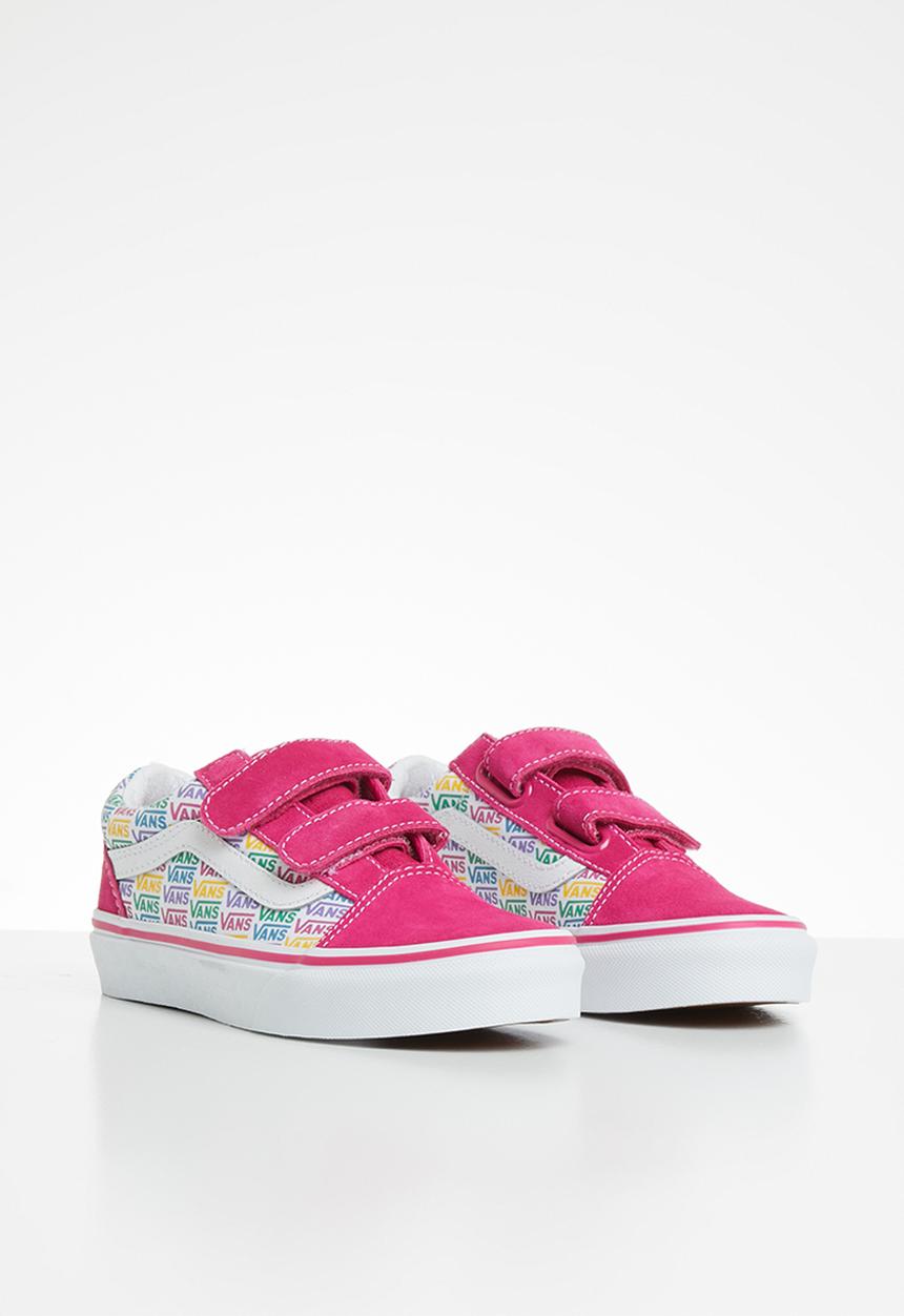 Vans - Uy old skool v (rainbow vans) cabaret/white
