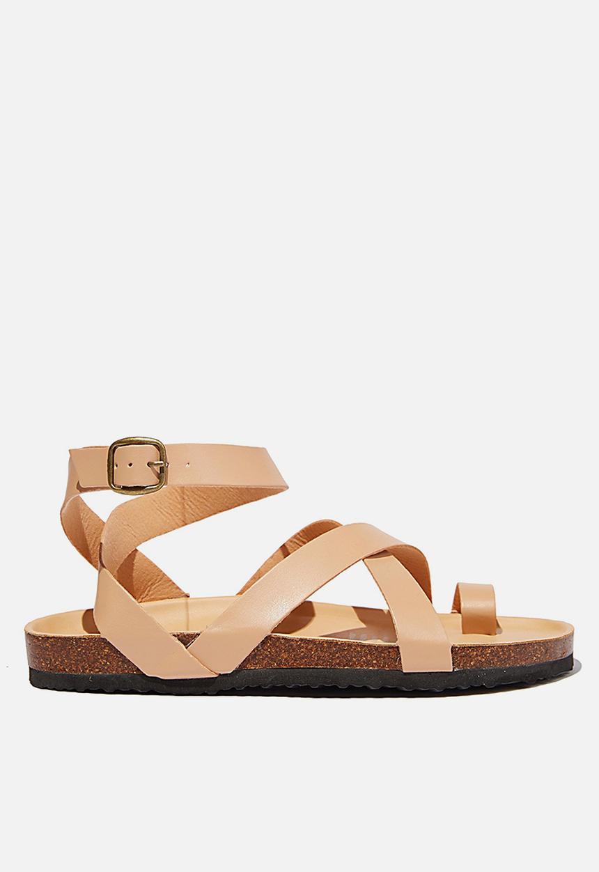 Cotton On - Rex gladiator strappy sandal  - stone pu