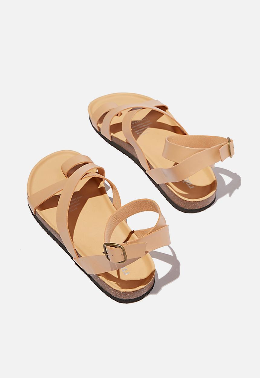 Cotton On - Rex gladiator strappy sandal  - stone pu
