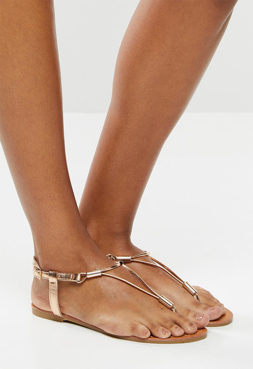 edit - Julie t-bar sandal - rose gold