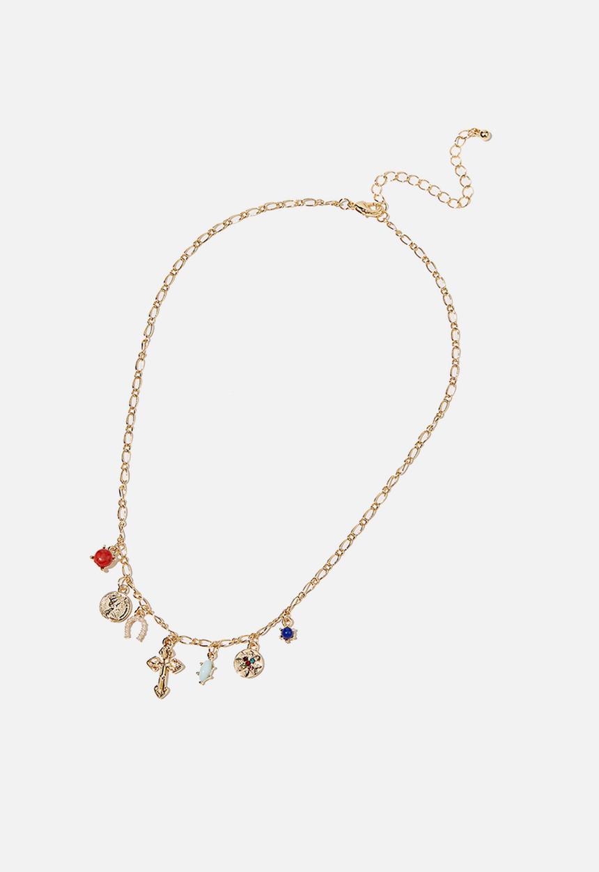 Rubi - Dominica charms necklace  - gold cross