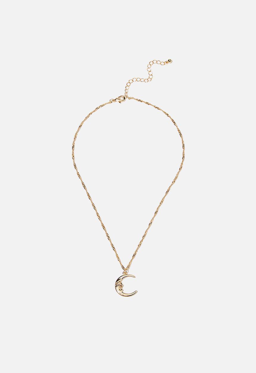 Rubi - Treasures short pendant necklace  - gold moon