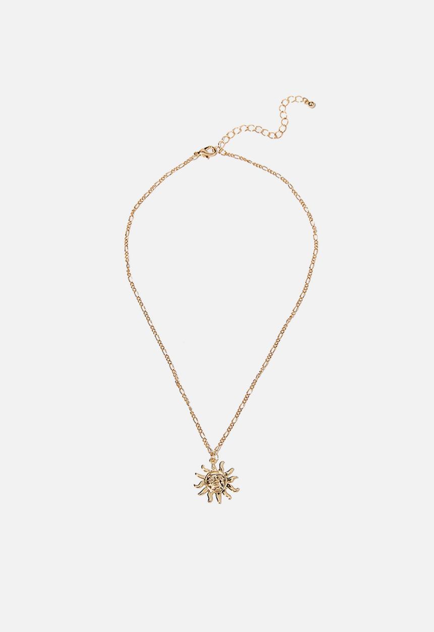 Rubi - Treasures short pendant necklace  - gold sun