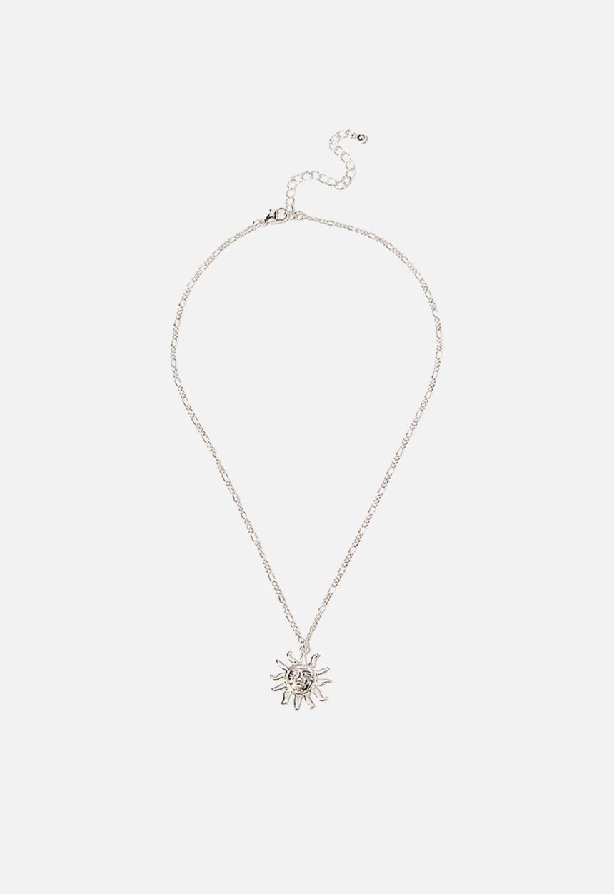 Rubi - Treasures short pendant necklace  - silver sun