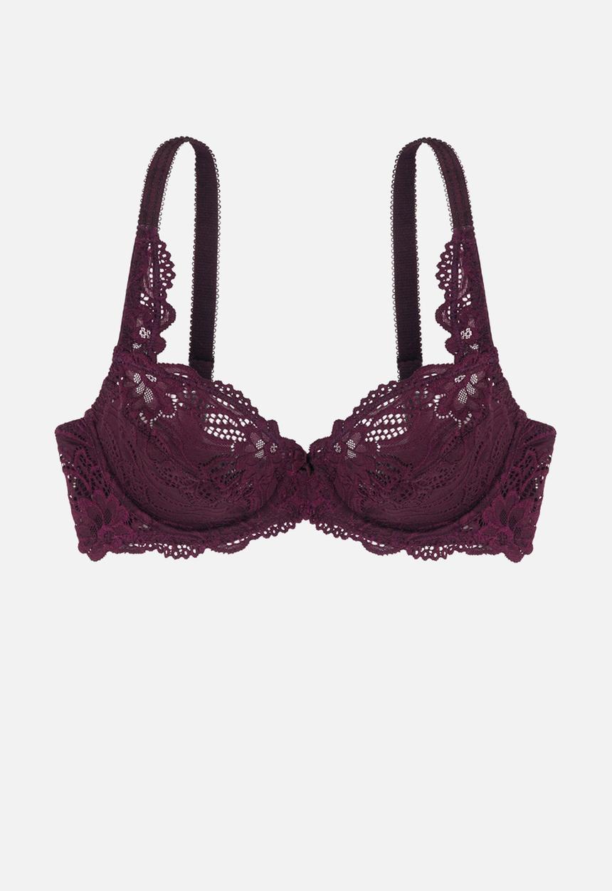 DORINA - Non padded bra lace with micro - wine