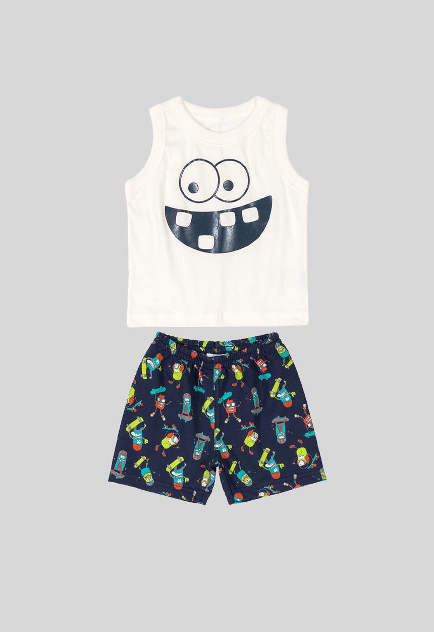 Bee Loop - Tank top & bermuda set - off white