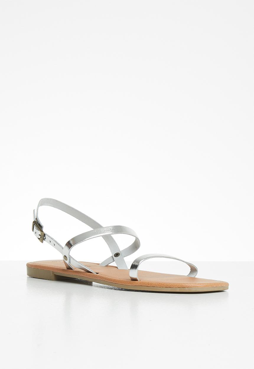 Superbalist - Yandi leather slingback sandal - silver