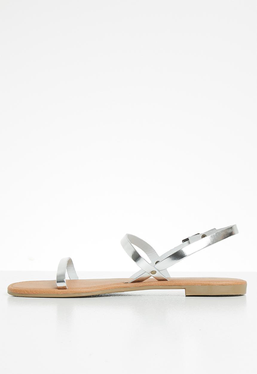 Superbalist - Yandi leather slingback sandal - silver