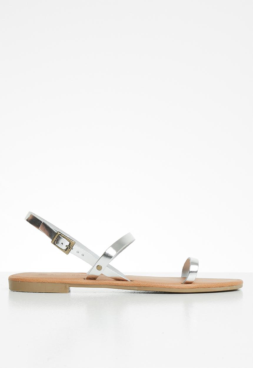Superbalist - Yandi leather slingback sandal - silver