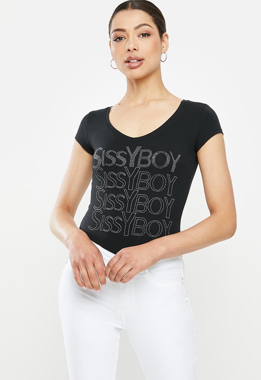 SISSY BOY - One up logo with front bling - black