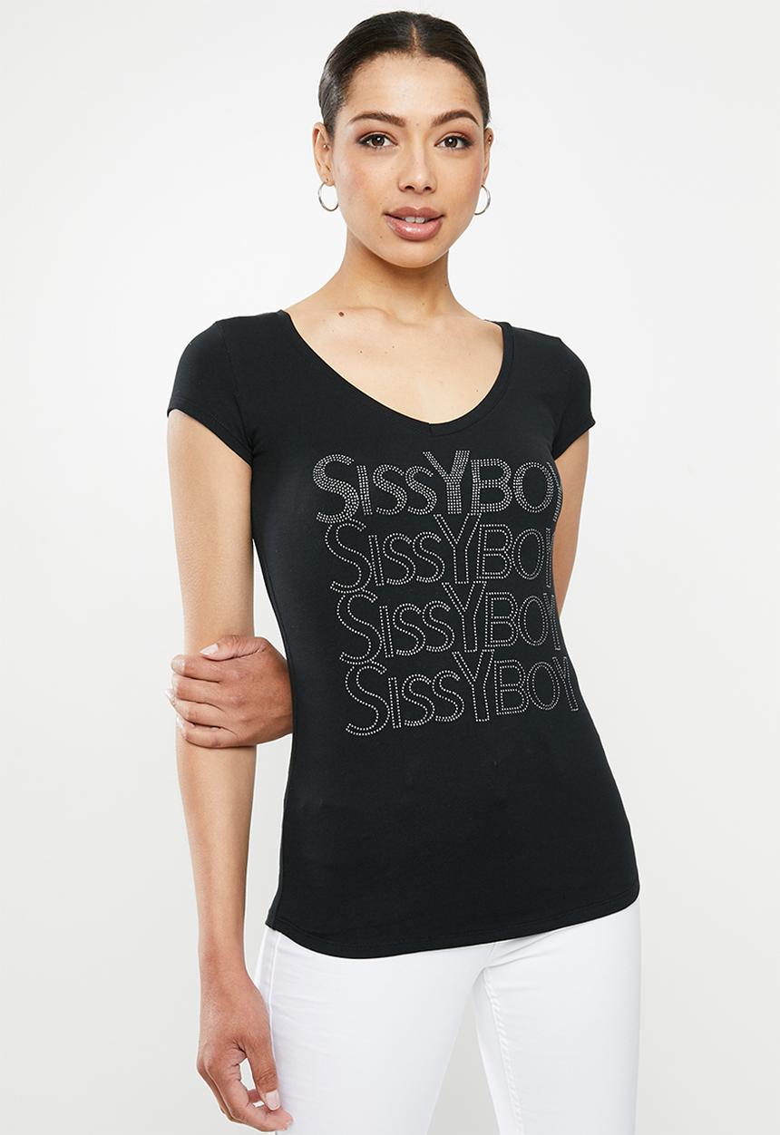 SISSY BOY - One up logo with front bling - black