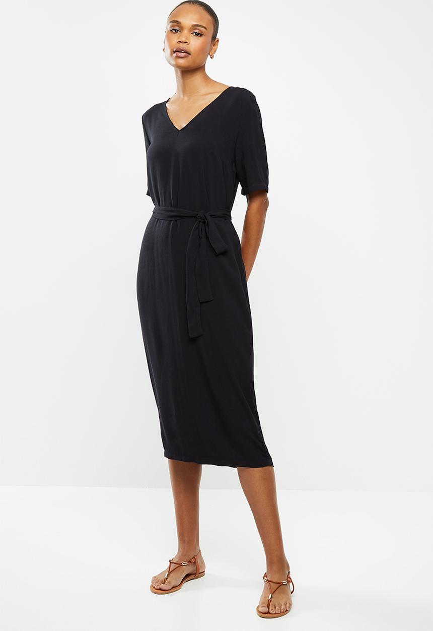 edit - Woven tunic dress - black