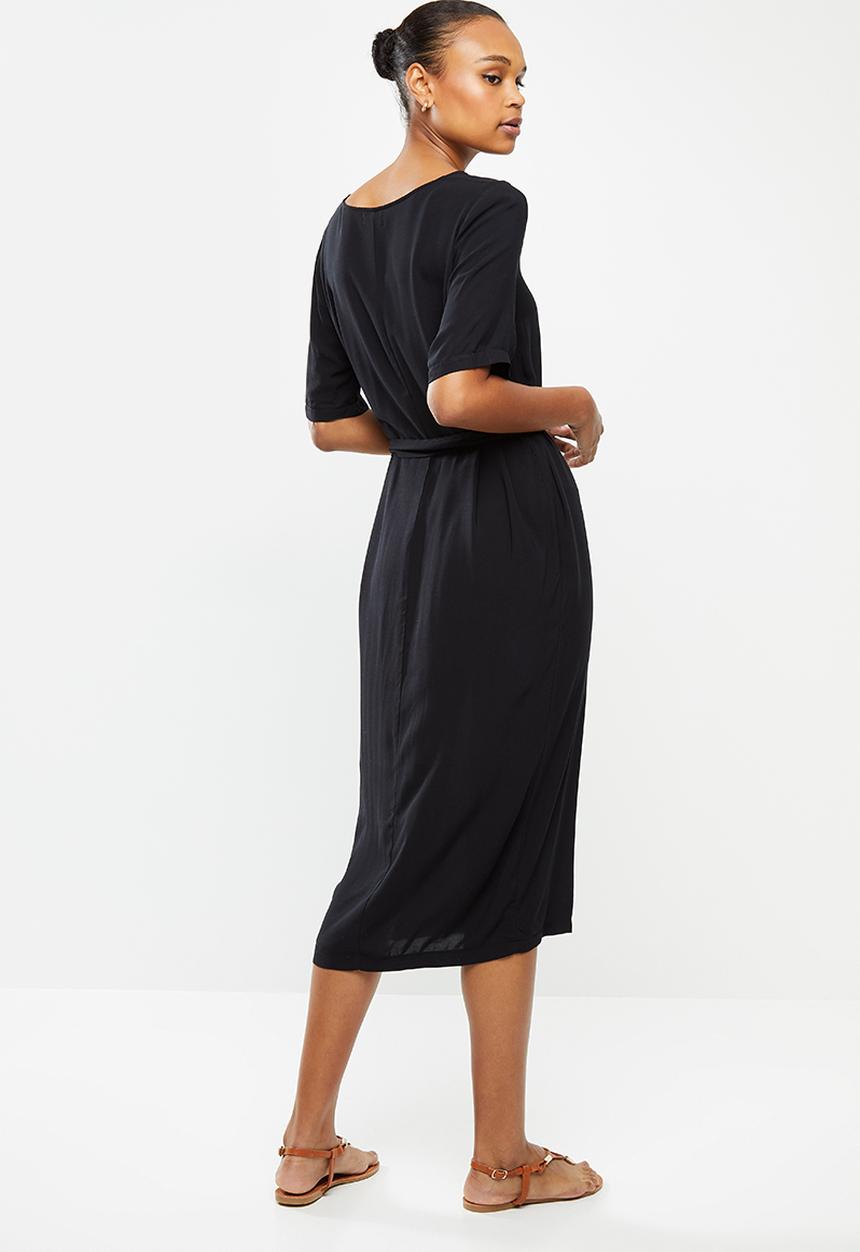edit - Woven tunic dress - black