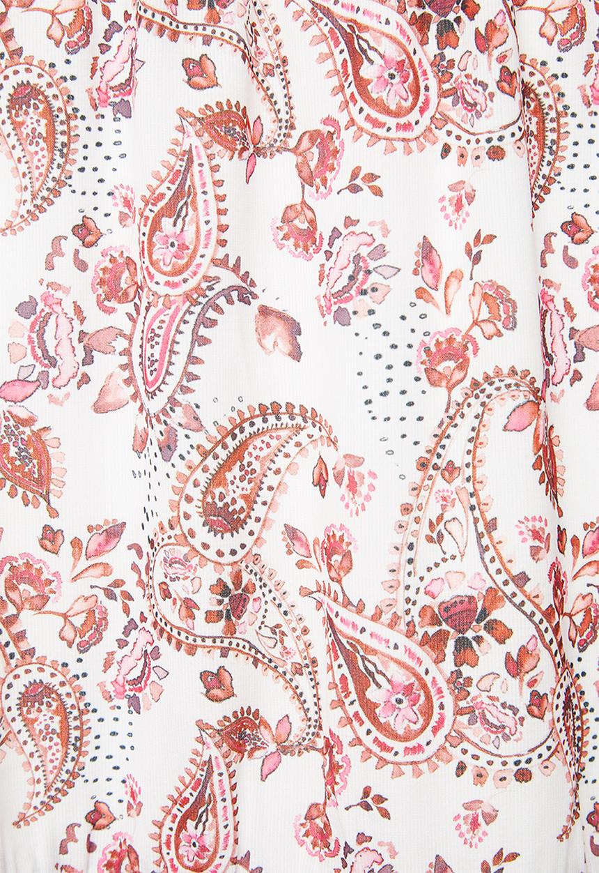 edit - Puff sleeve tiered maxi dress - pink & white