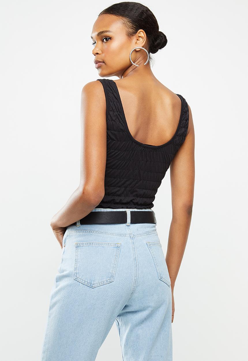 Missguided - Shirred bodysuit - black