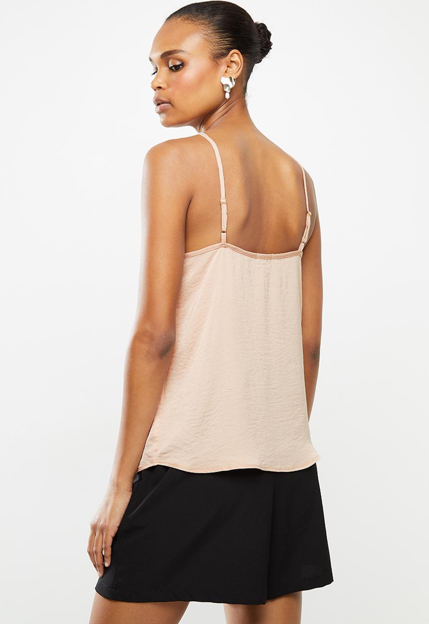 MILLA - Satin halter top - clay