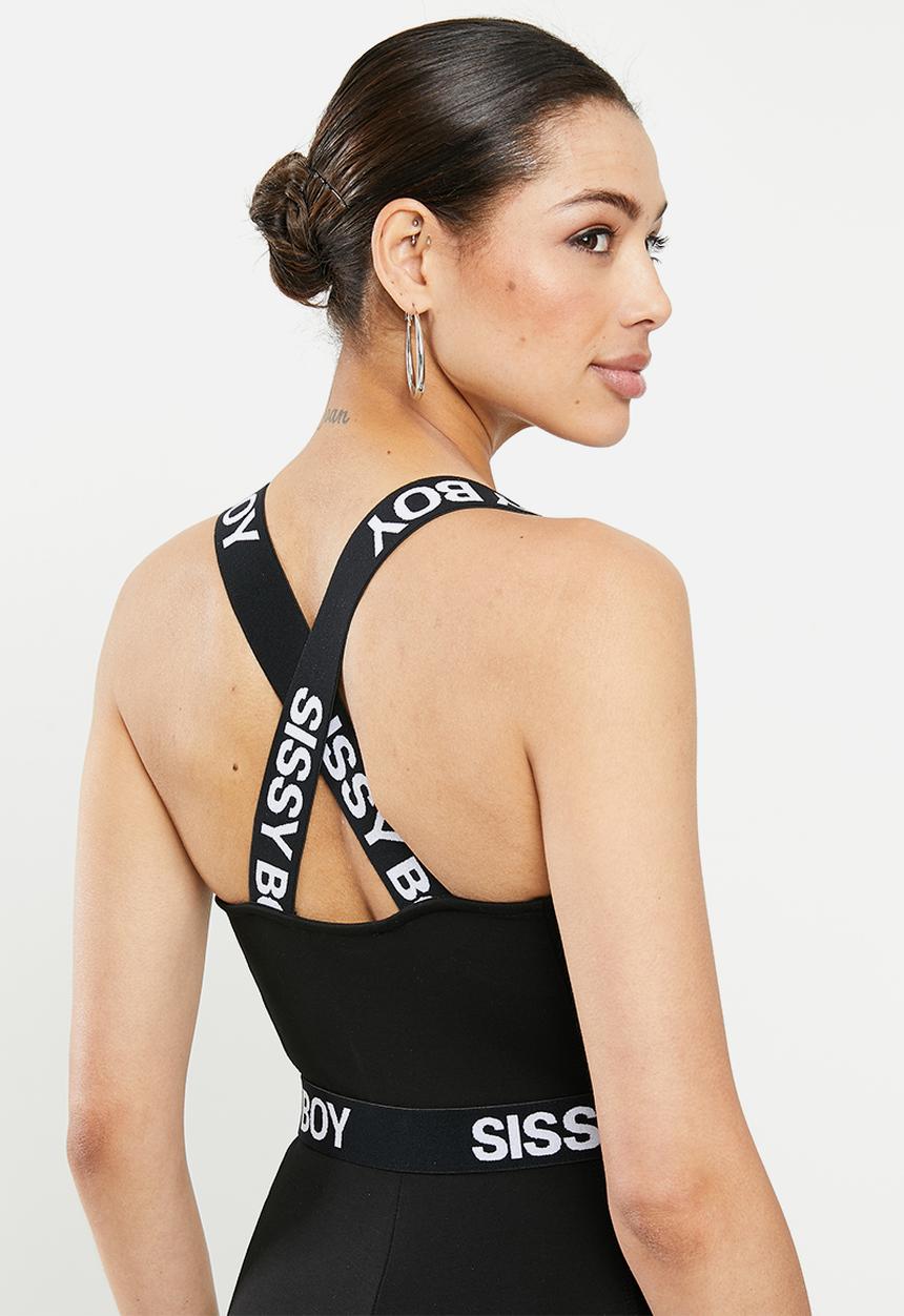 SISSY BOY - Athleisure: all in one leotard - black