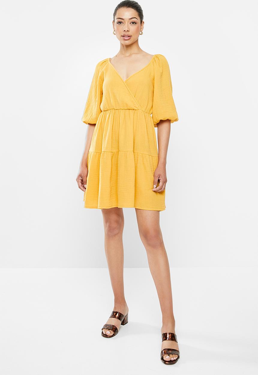 MILLA - Wrap mini dress - yellow