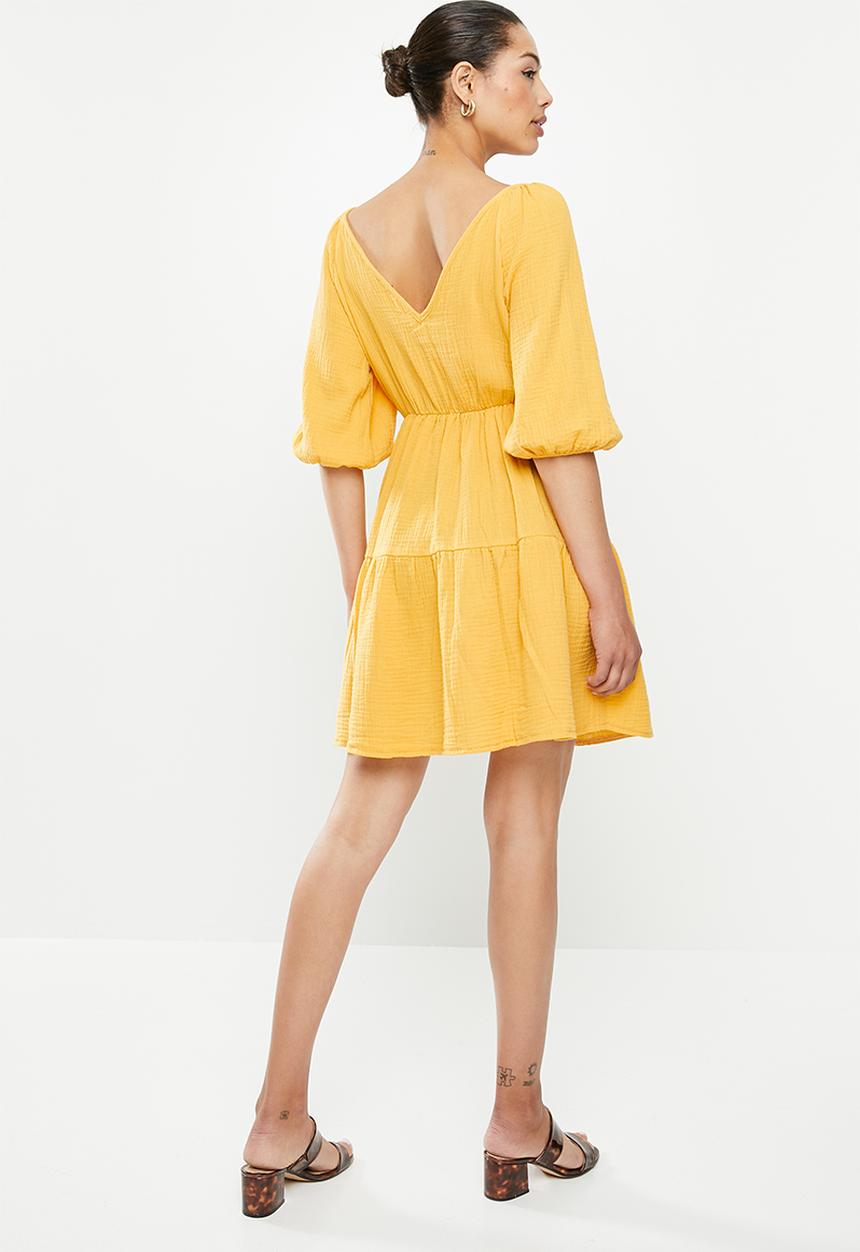 MILLA - Wrap mini dress - yellow