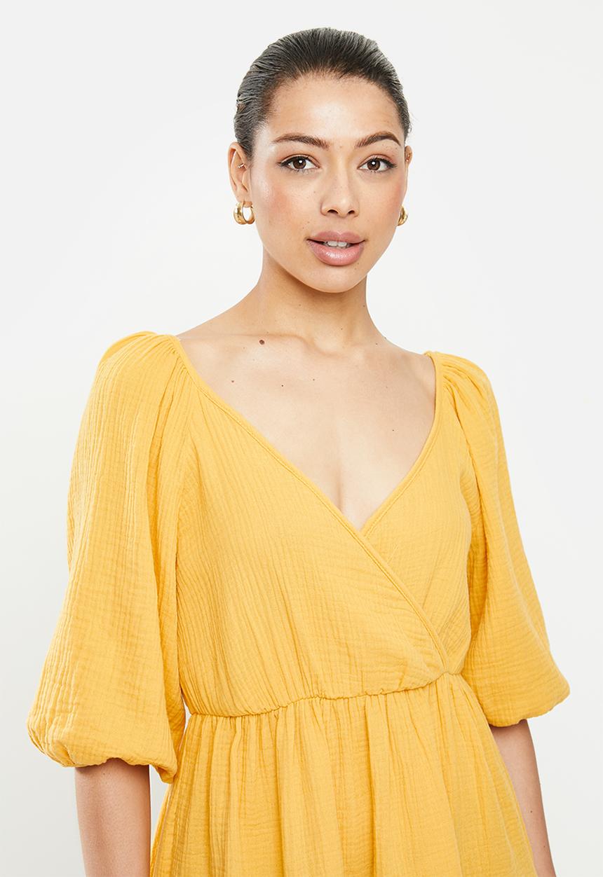 MILLA - Wrap mini dress - yellow