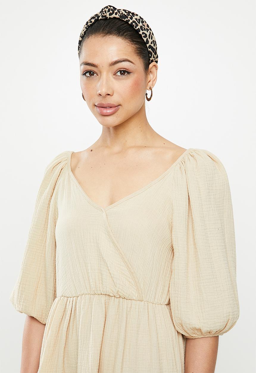 MILLA - Wrap mini dress - stone