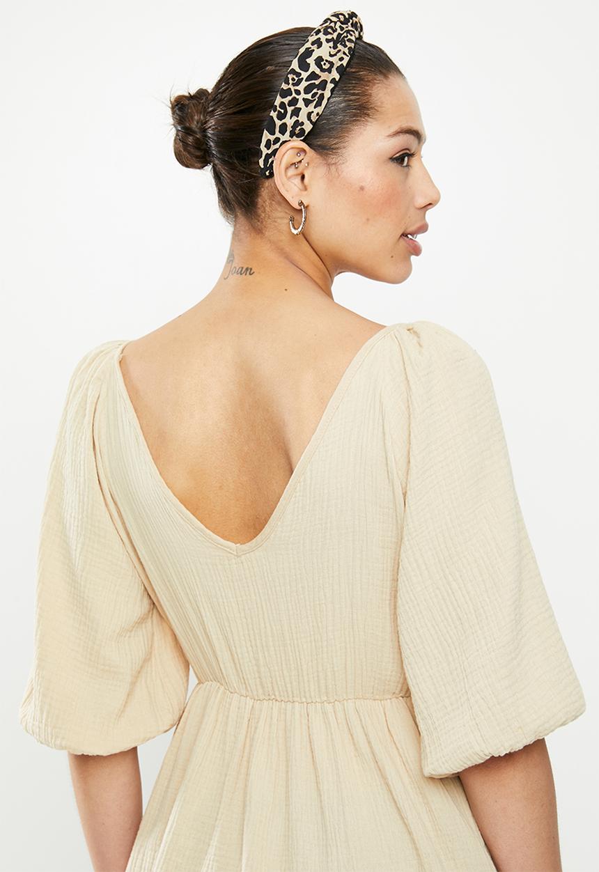 MILLA - Wrap mini dress - stone