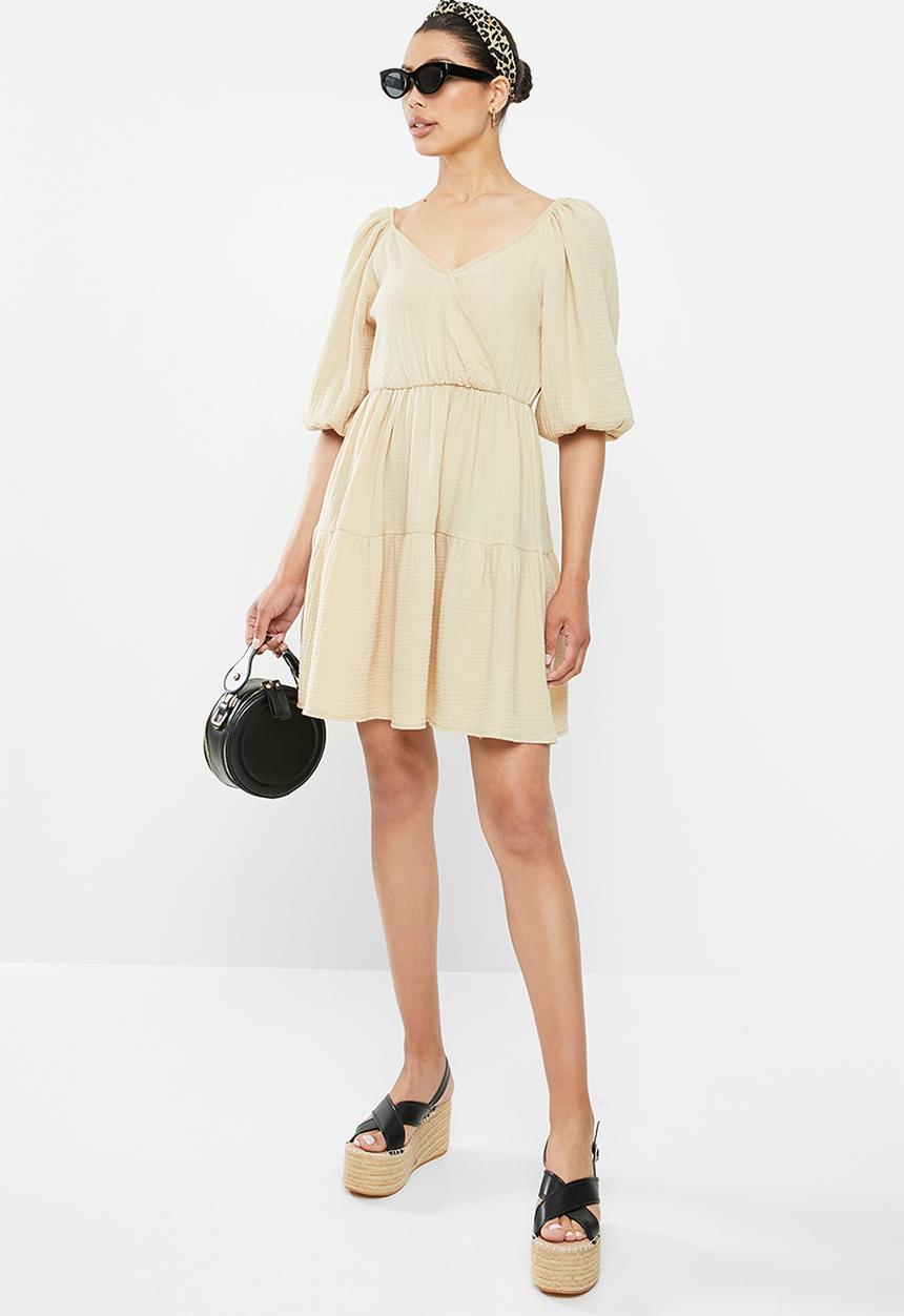 MILLA - Wrap mini dress - stone
