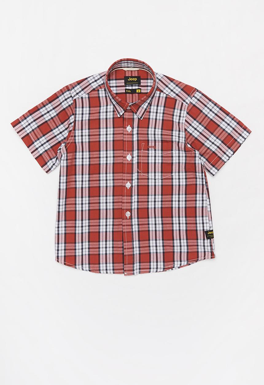 JEEP - Storm short sleeve check shirt - red
