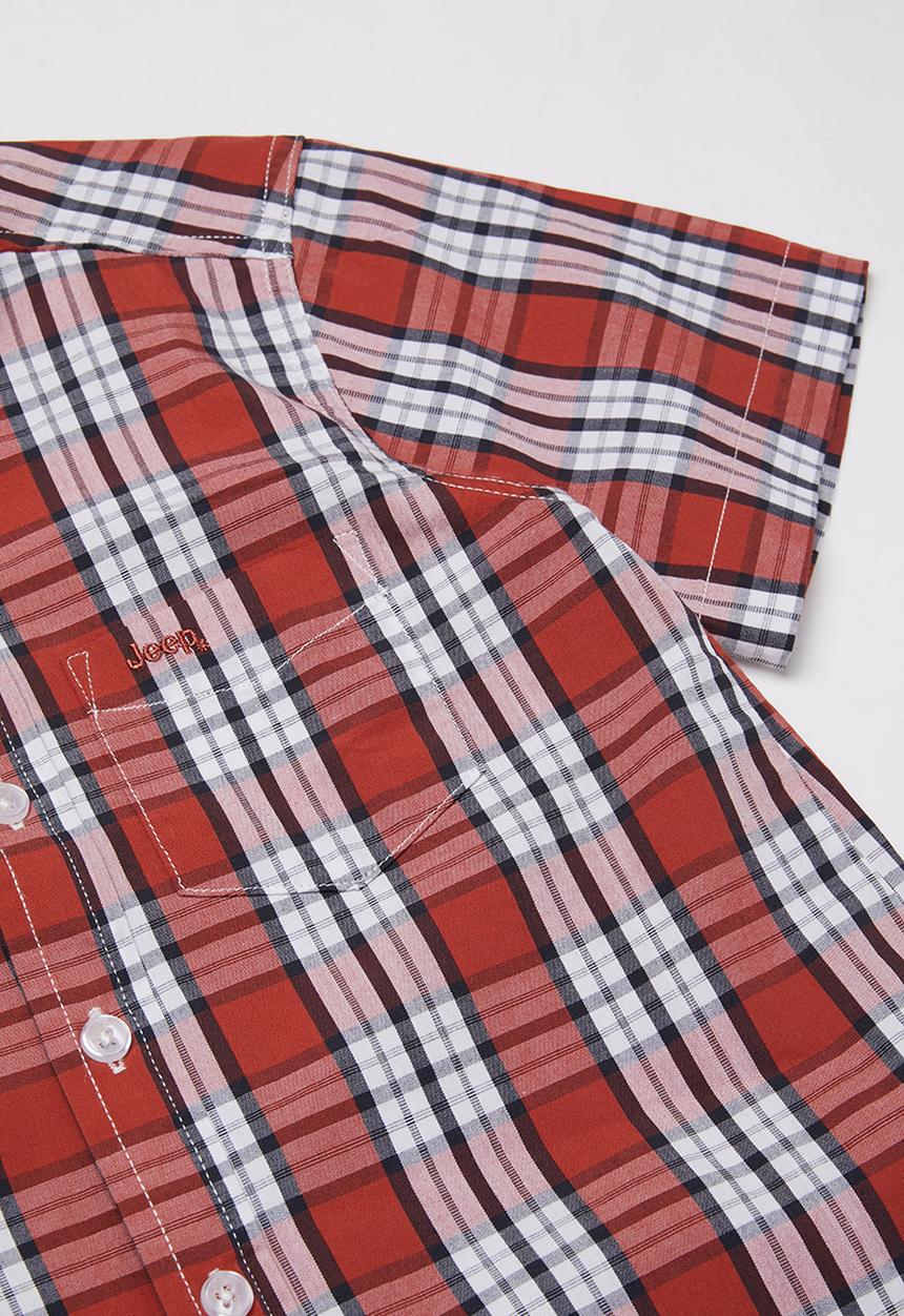 JEEP - Storm short sleeve check shirt - red