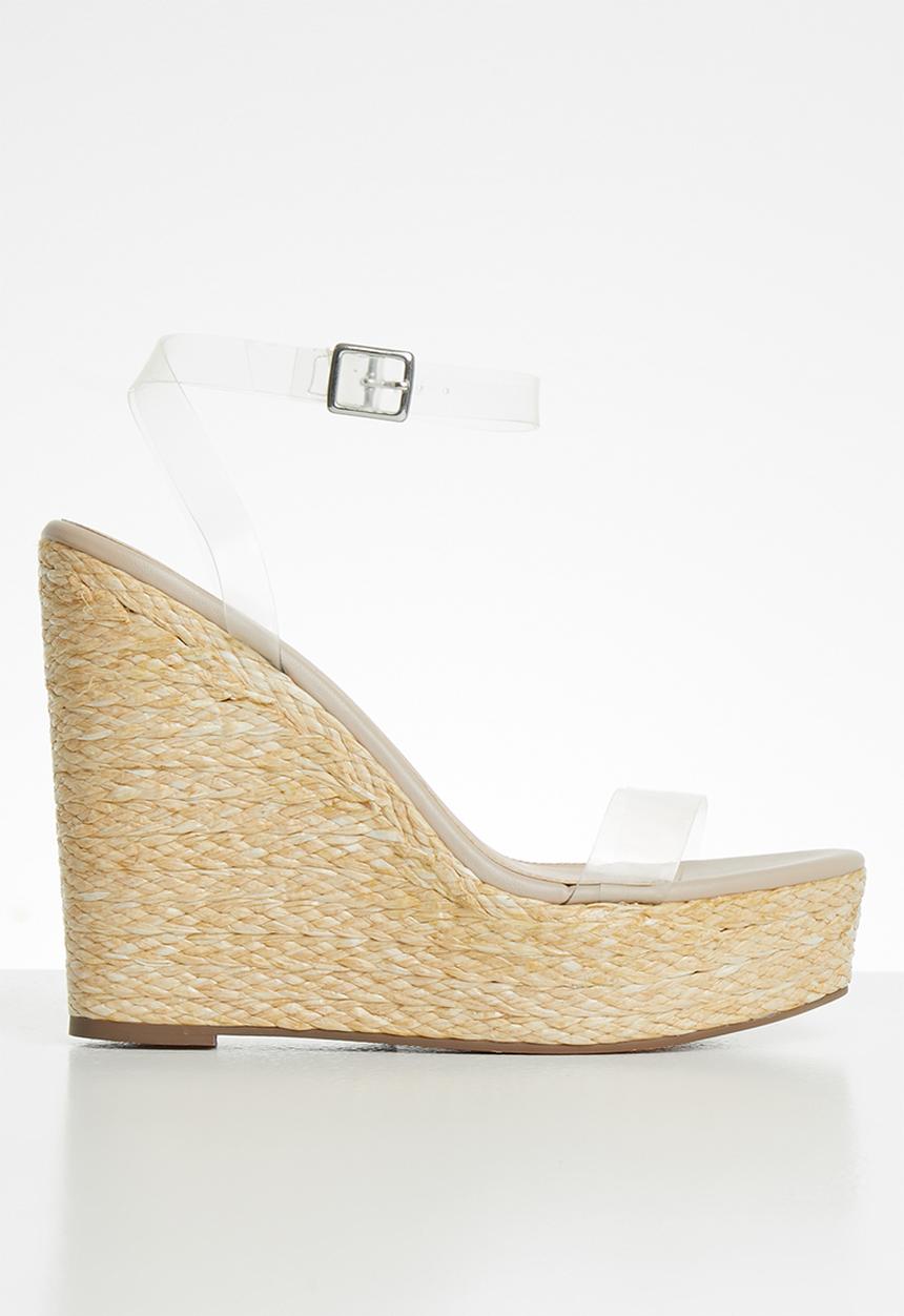 Public Desire - Jourdan clear upper espadrille wedge heel - clear