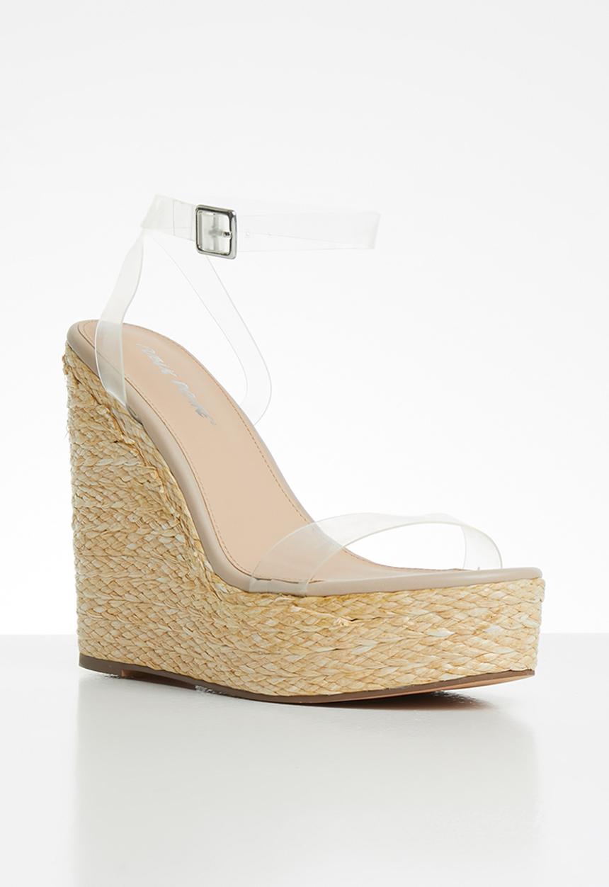 Public Desire - Jourdan clear upper espadrille wedge heel - clear
