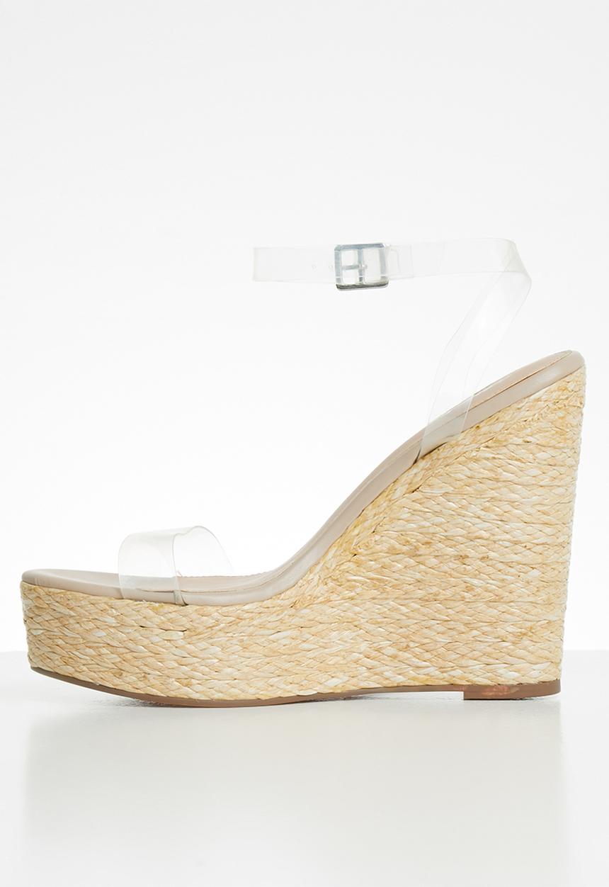 Public Desire - Jourdan clear upper espadrille wedge heel - clear