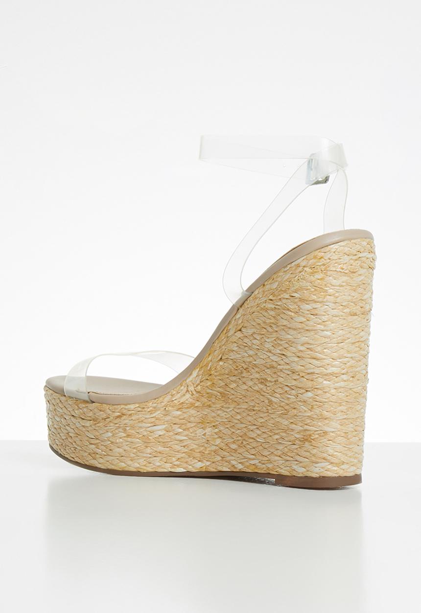 Public Desire - Jourdan clear upper espadrille wedge heel - clear