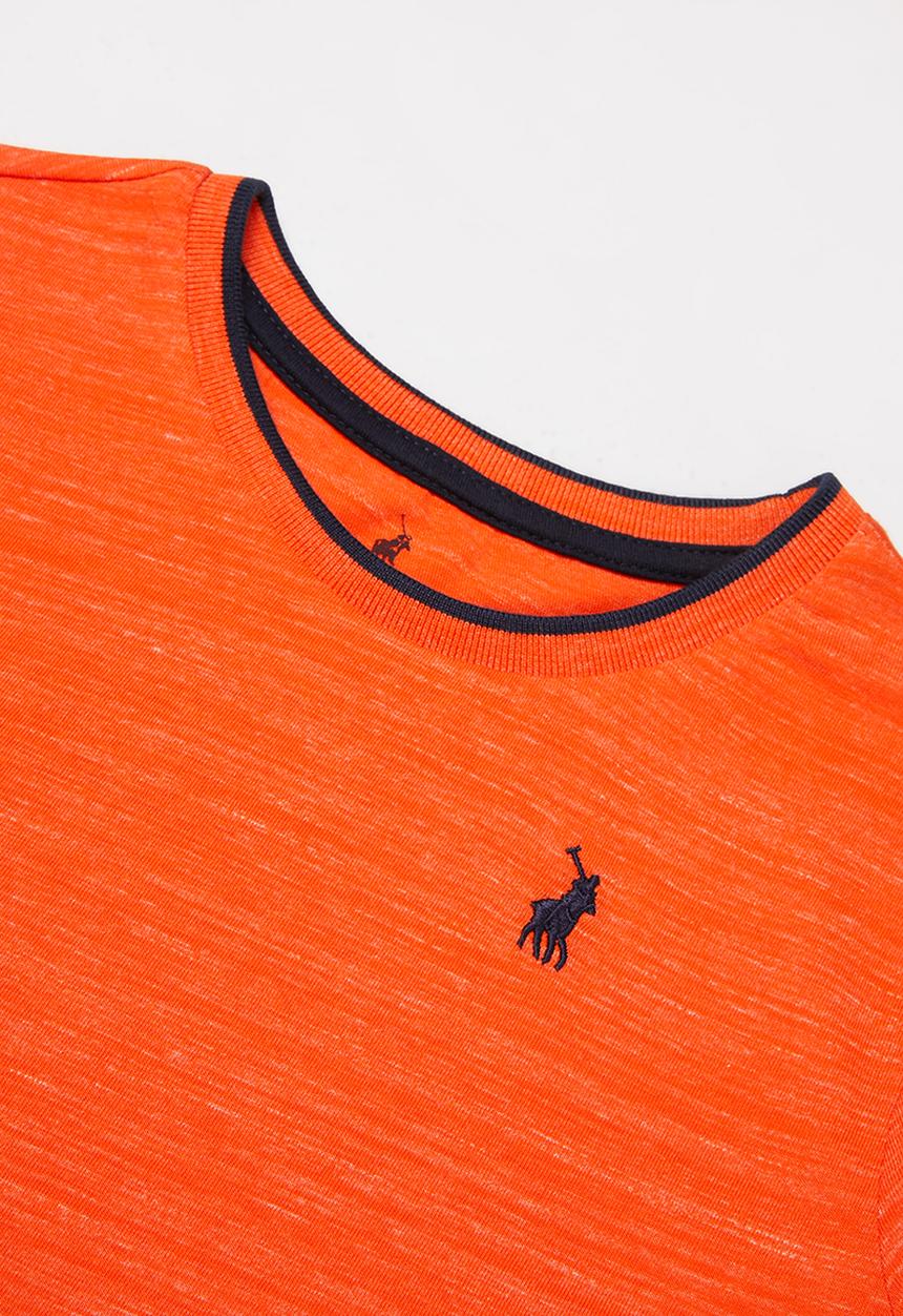 POLO - Boys mason ls space dye tee - orange