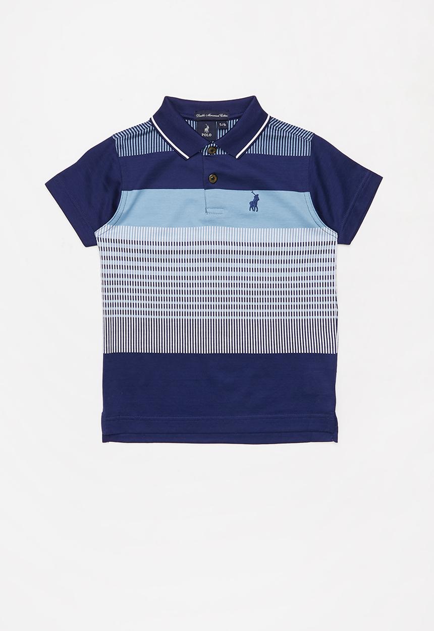 POLO - Boys lyle striped golfer - blue