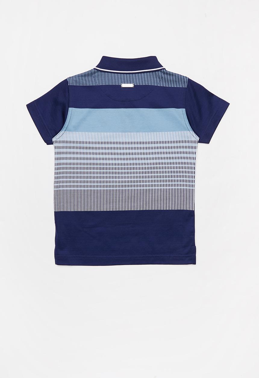 POLO - Boys lyle striped golfer - blue