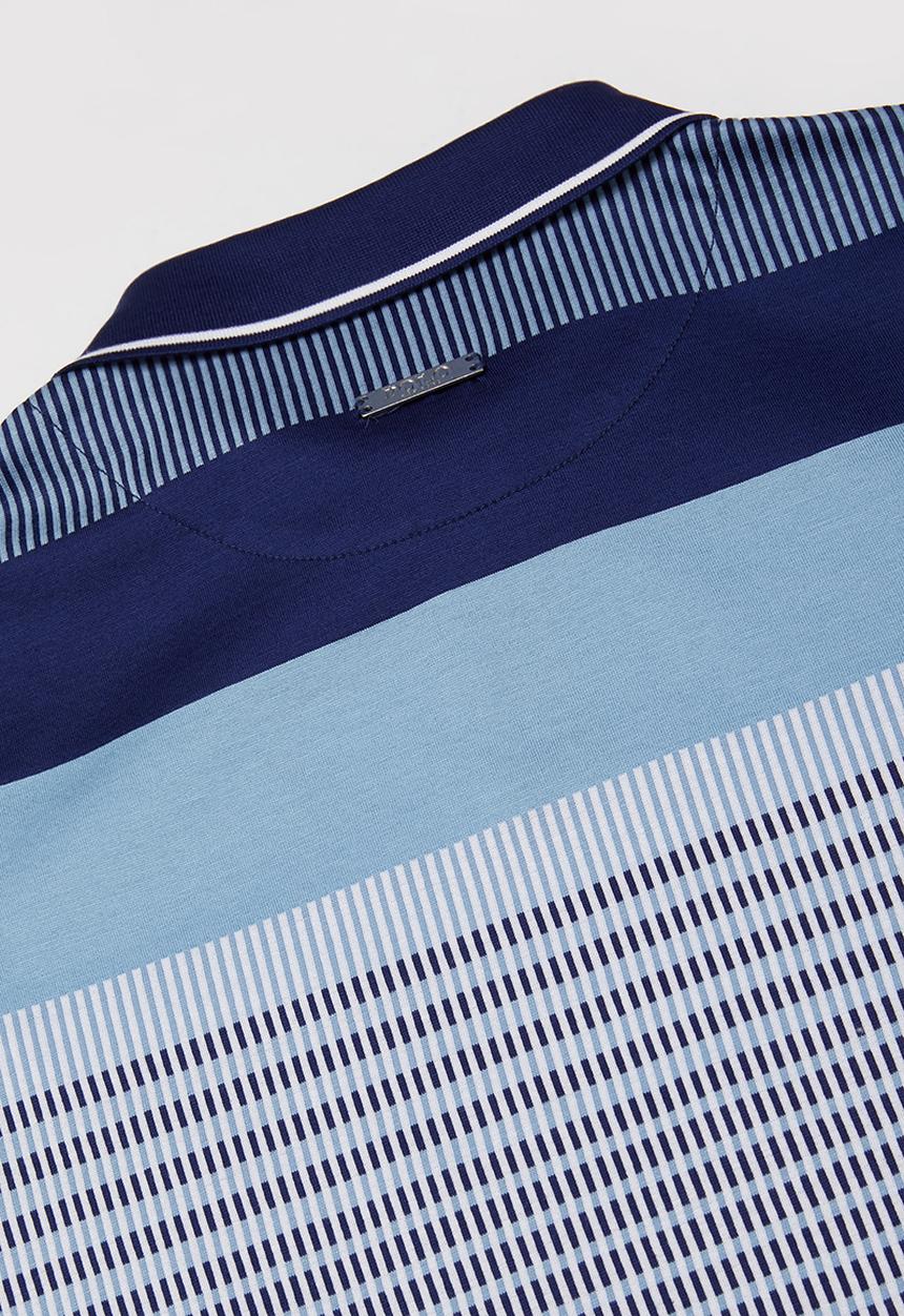 POLO - Boys lyle striped golfer - blue