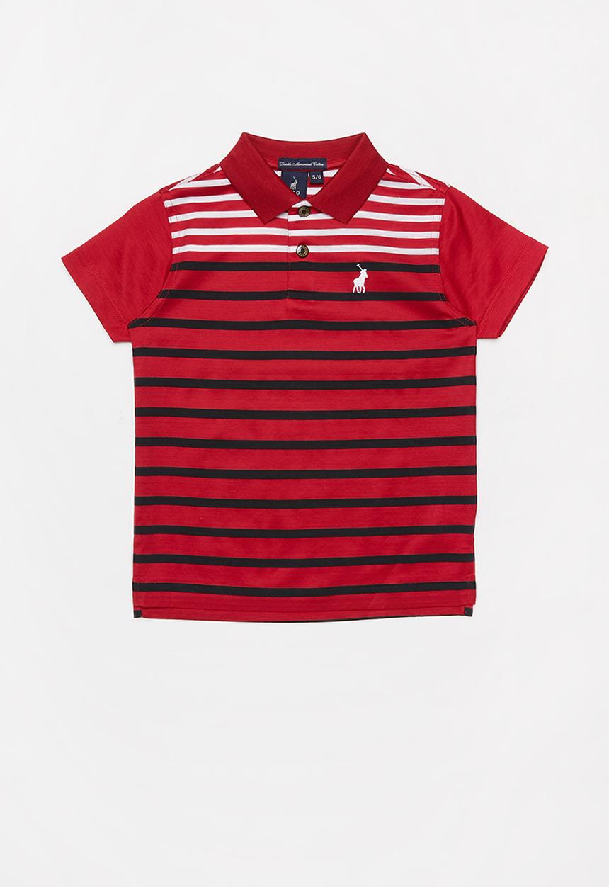 POLO - Boys lyle striped golfer - red