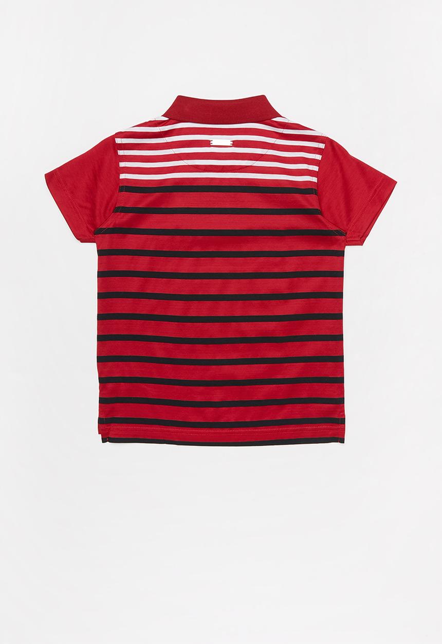 POLO - Boys lyle striped golfer - red