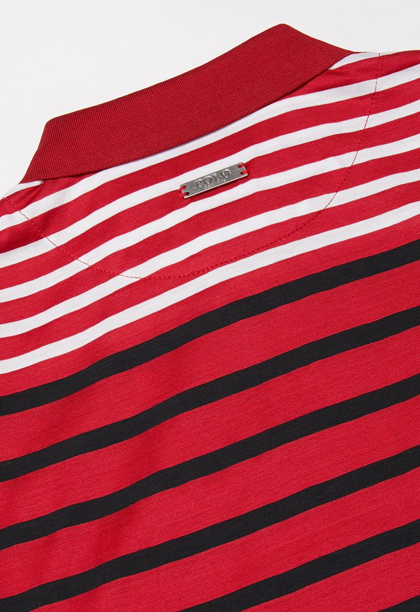 POLO - Boys lyle striped golfer - red