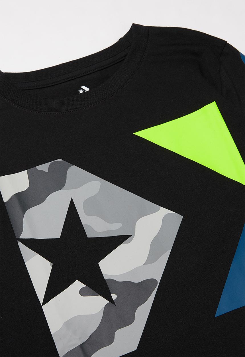 Converse - Converse boys wordmark camo long sleeve tee - black