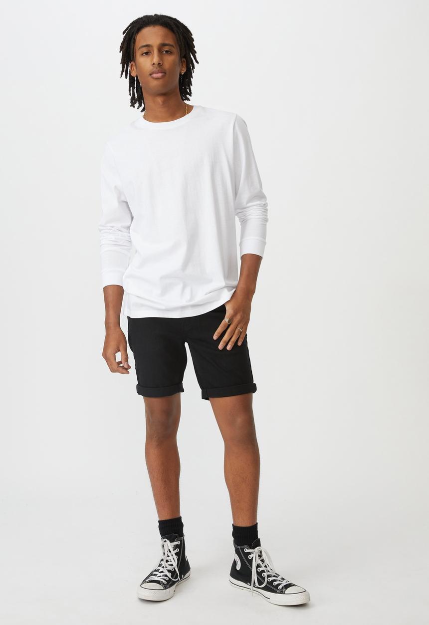 Factorie - Slim cut denim short - true black