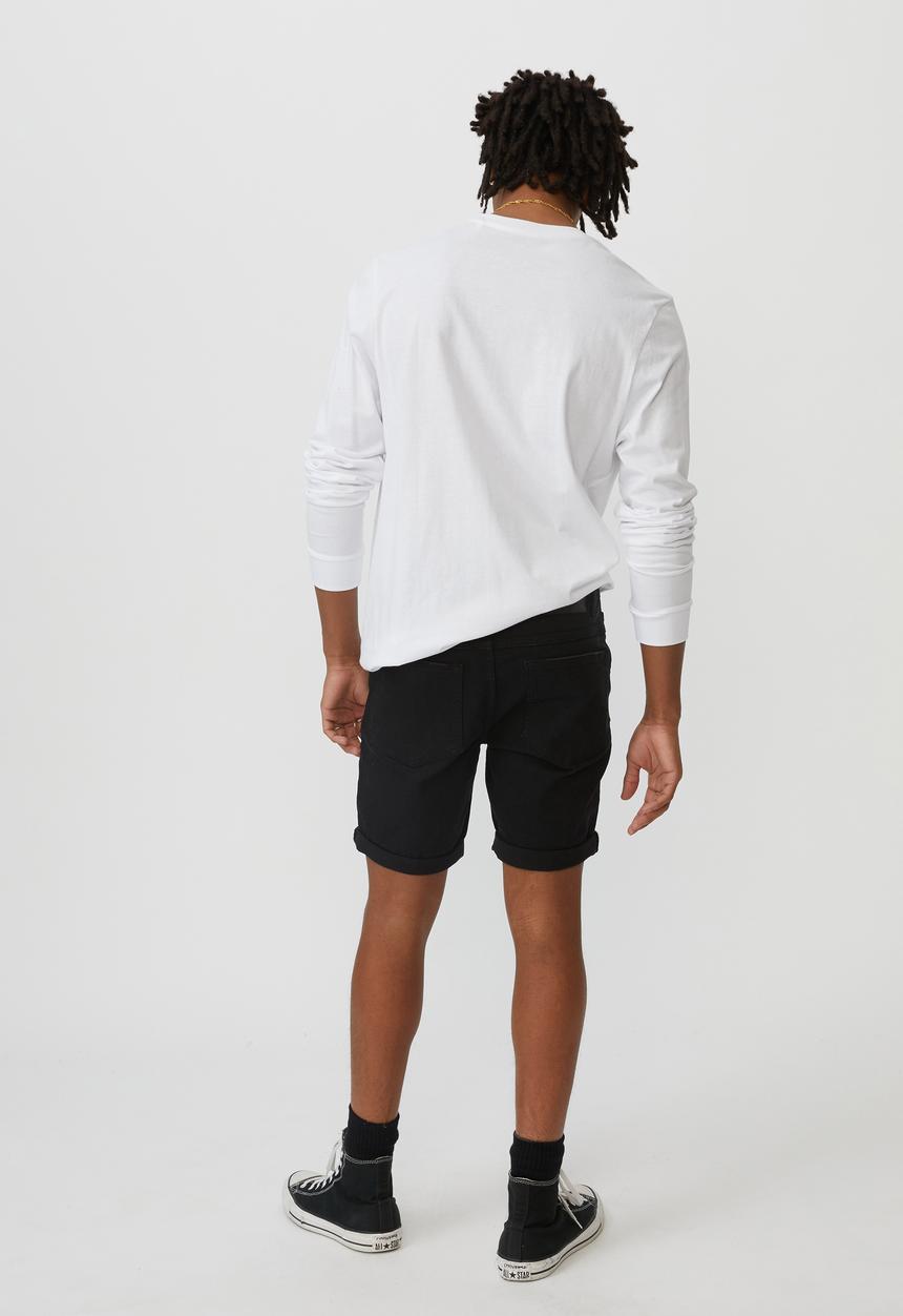 Factorie - Slim cut denim short - true black