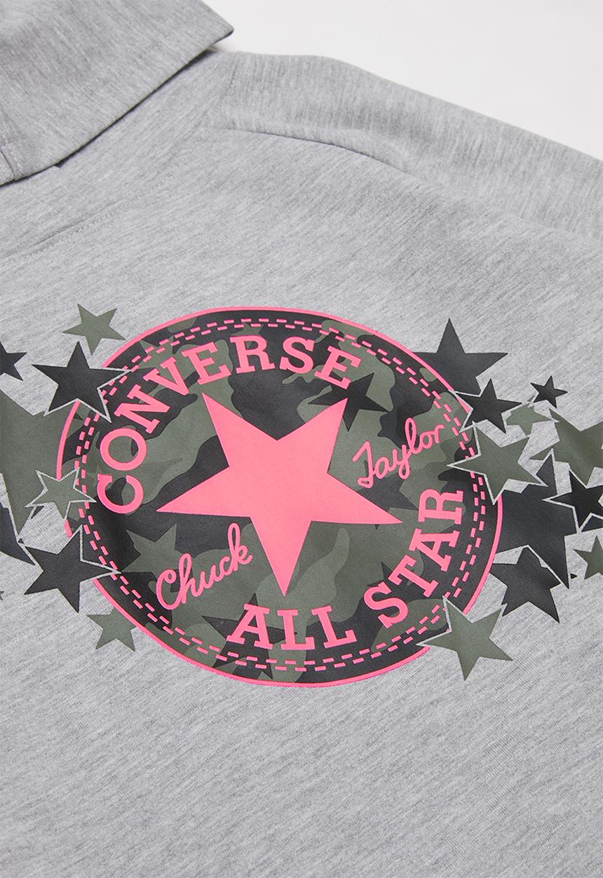 Converse - Converse girls raglan camo star hoodie - grey