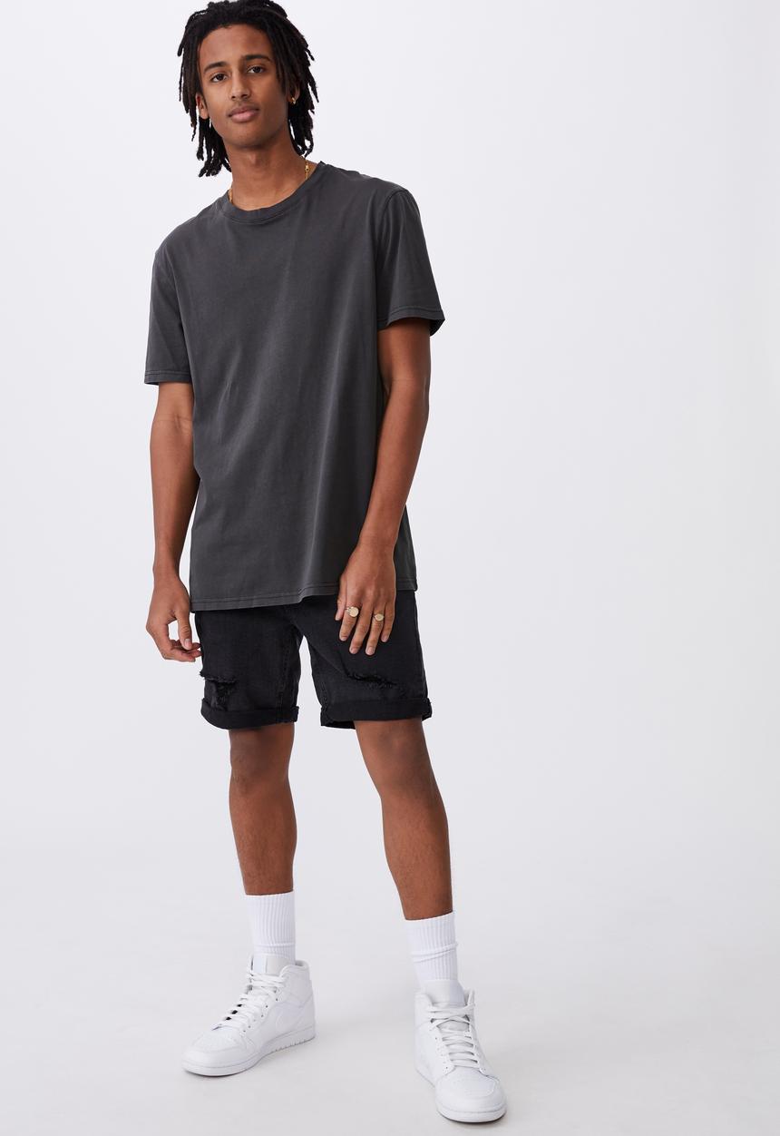 Factorie - Slim cut denim short - washed black